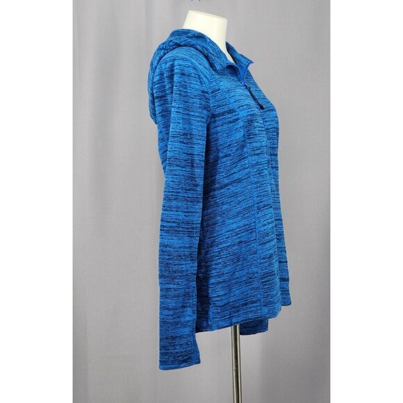 Zella Fleece Hoodie Large Blue Striped Pullover Athletic Athleisure Outdoor - Picture 2 of 13